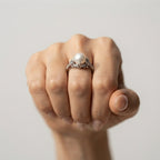 Women's Faux Pearl Solitaire Ring
