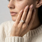 Women's Faux Pearl Solitaire Ring