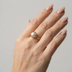 Women's Faux Pearl Solitaire Ring