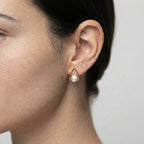 Women's Faux Pearl Triangle Stud Earrings
