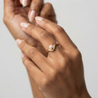 Women's Faux Pearl Wave Ring