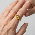 Women's Five-Petal Flower Open Ring