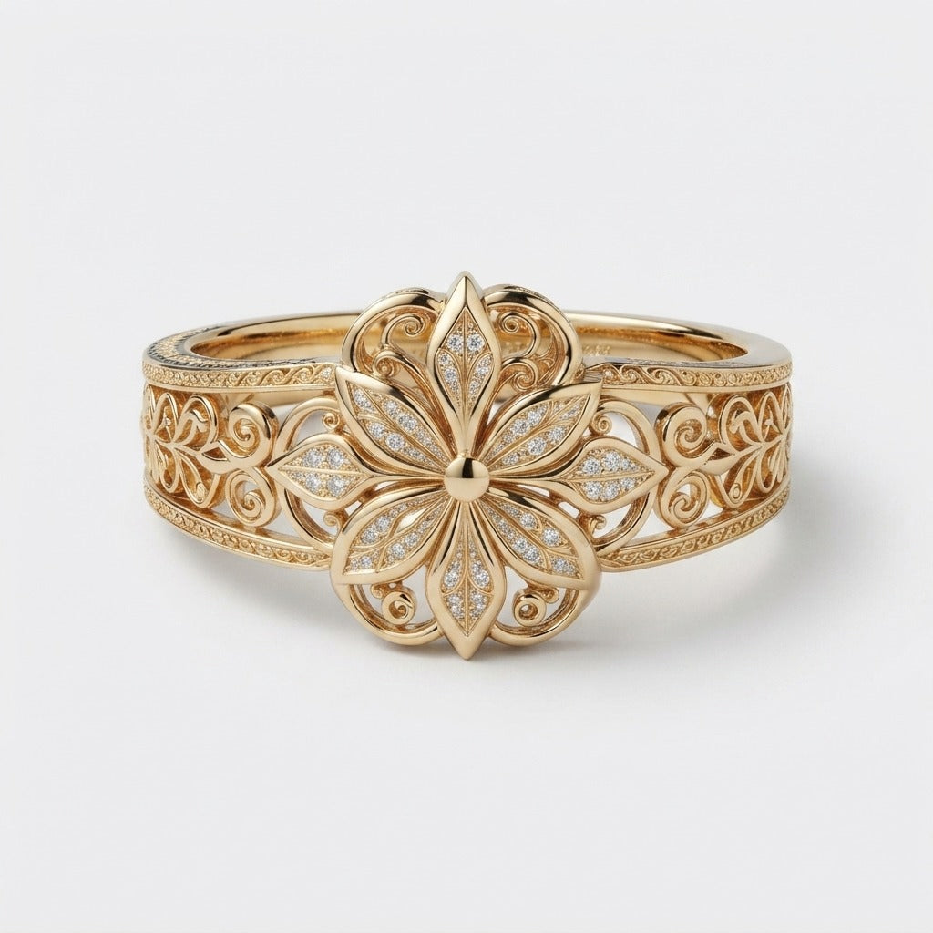 Women's Floral Crystal Ring