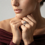 Women's Floral Crystal Ring Set