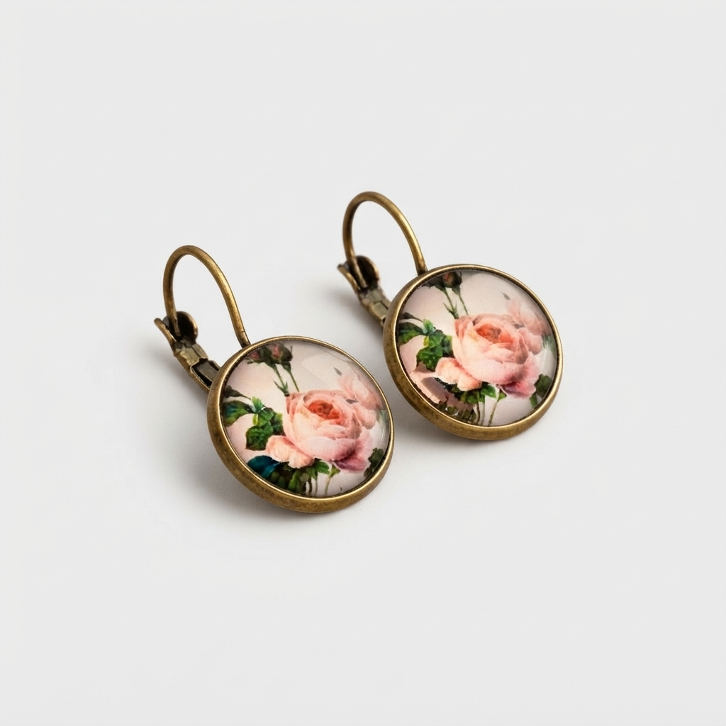 Women's Floral Disc Drop Earrings