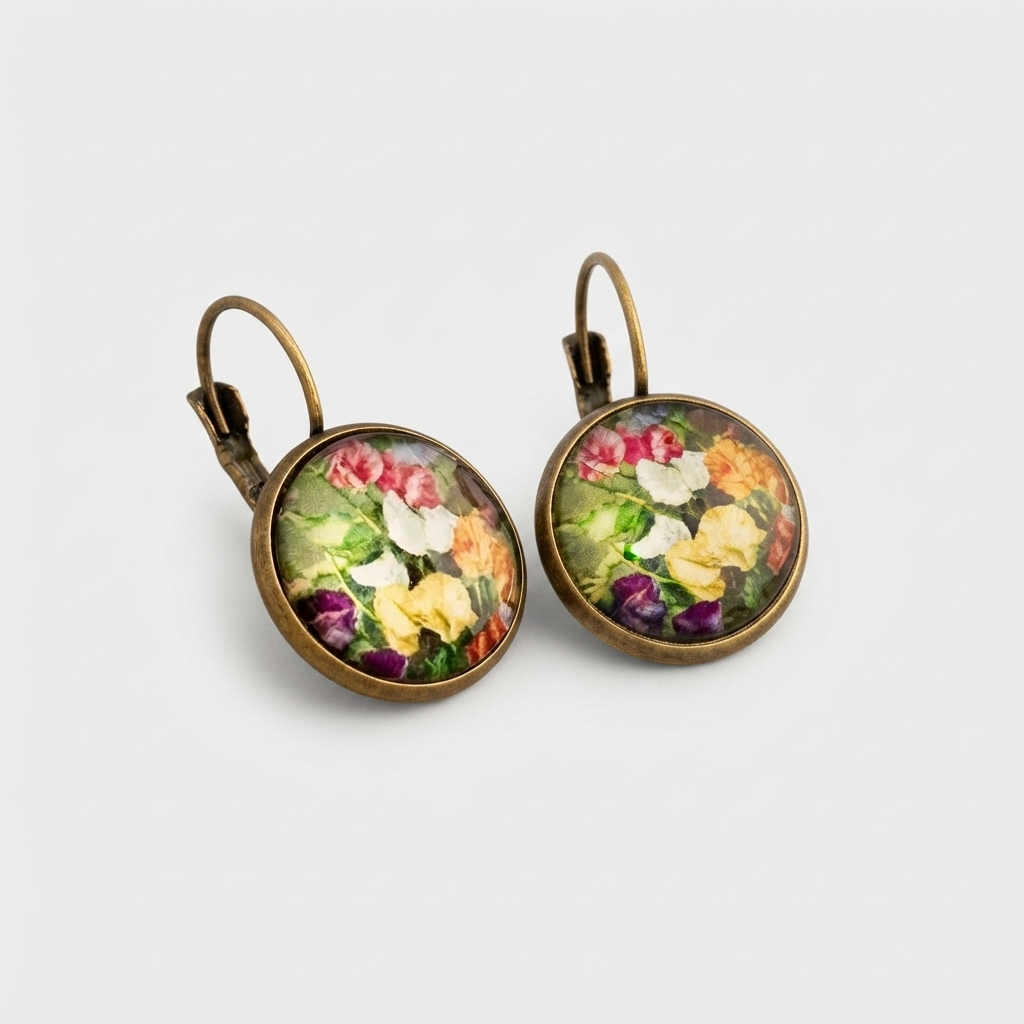 Women's Floral Disc Drop Earrings
