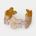 Women's Floral Enamel Open Cuff Bangle