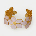 Women's Floral Enamel Open Cuff Bangle