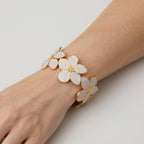 Women's Floral Enamel Open Cuff Bangle