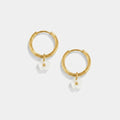 Women's Flower Charm Hoop Earrings