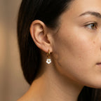 Women's Flower Charm Hoop Earrings