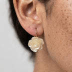 Women's Flower Huggie Earrings