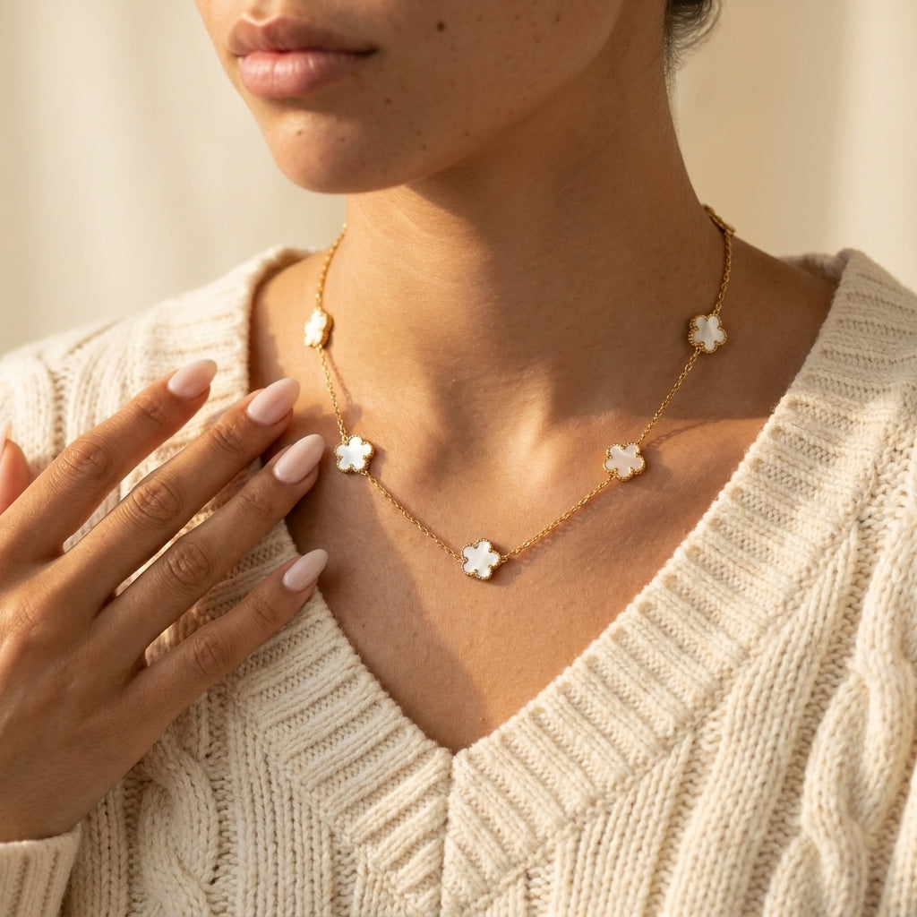 Women's Flower Station Necklace