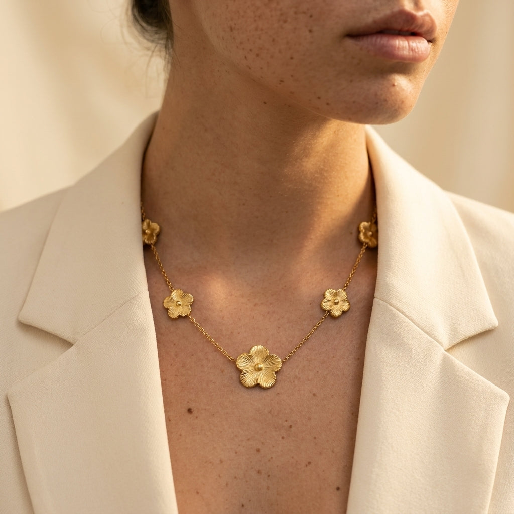 Women's Flower Station Necklace