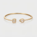 Women's Geometric Crystal Stone Open Cuff Bangle