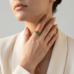 Women's Green Stone Cluster Ring