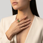 Women's Green Stone Cluster Ring