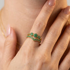 Women's Green Stone Cluster Ring