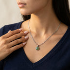 Women's Green Stone Pendant Necklace