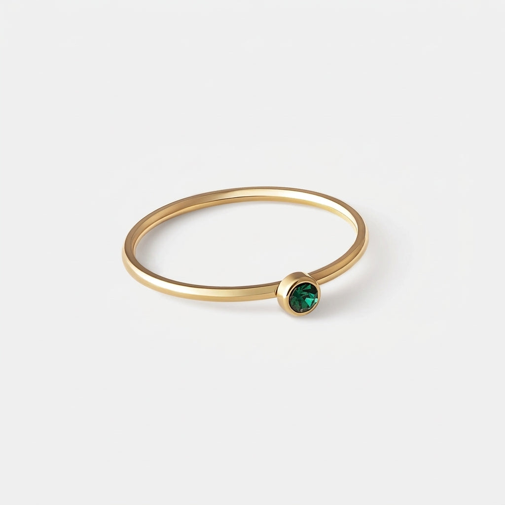 Women's Green Stone Solitaire Ring