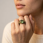 Women's Green Stone Twist Ring