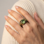 Women's Green Stone Twist Ring
