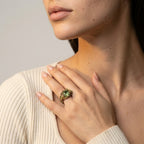 Women's Green Stone Twist Ring