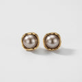 Women's Grey Faux Pearl Stud Earrings