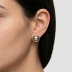 Women's Grey Faux Pearl Stud Earrings