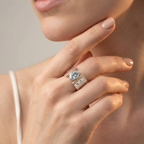 Women's Hammered Blue Stone Ring