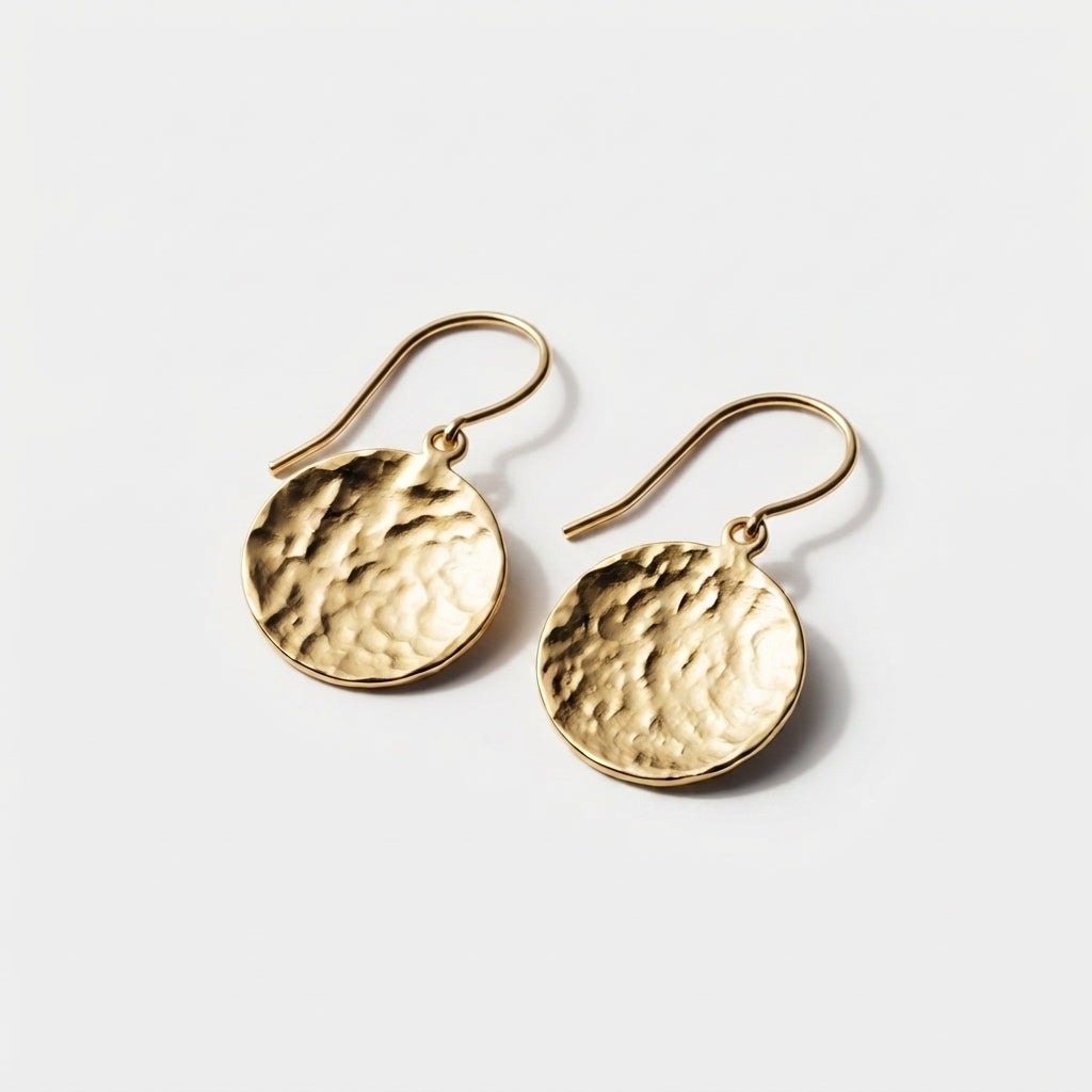 Women's Hammered Disc Drop Earrings