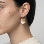 Women's Hammered Disc Drop Earrings