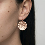Women's Hammered Disc Drop Earrings