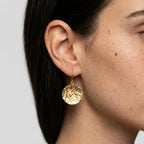 Women's Hammered Disc Drop Earrings