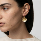 Women's Hammered Disc Drop Earrings