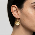 Women's Hammered Disc Drop Earrings