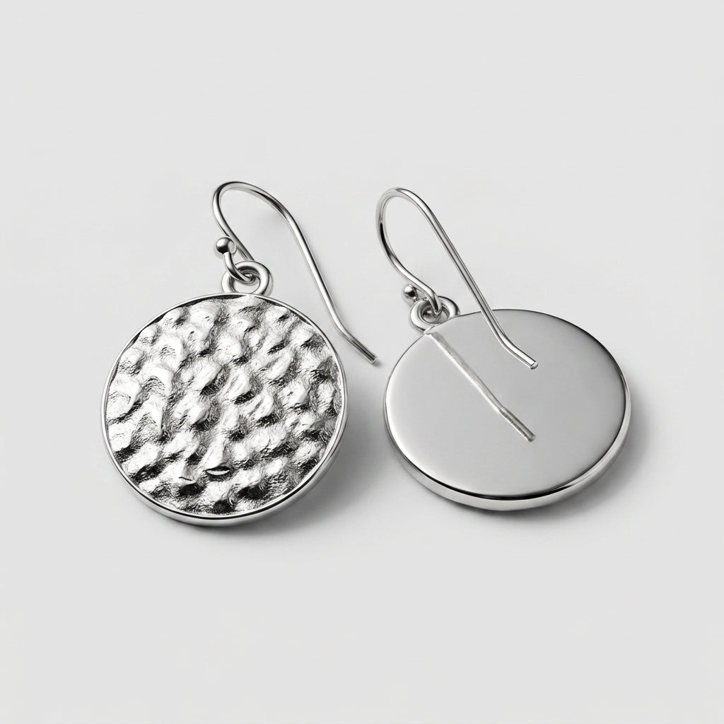 Women's Hammered Disc Drop Earrings