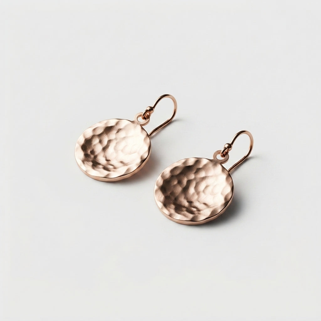 Women's Hammered Disc Drop Earrings