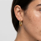 Women's Hammered Hoop Earrings