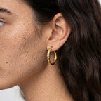 Women's Hammered Hoop Earrings