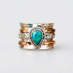 Women's Hammered Natural Stone Ring