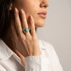Women's Hammered Natural Stone Ring