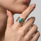 Women's Hammered Natural Stone Ring