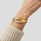 Women's Hammered Open Cuff Bangle
