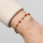 Women's Heart Bead Station Bracelet