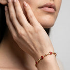 Women's Heart Bead Station Bracelet