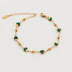 Women's Heart Bead Station Bracelet