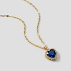 Women's Heart Blue Stone Necklace