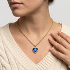 Women's Heart Blue Stone Necklace