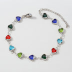 Women's Heart Charm Station Bracelet